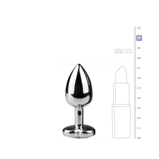 Metal Butt Plug No. 2 Silver/Clear