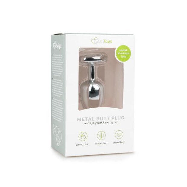 Metal Butt Plug No. 2 Silver/Clear