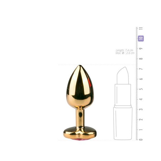 Metal Butt Plug No. 3  Gold/Pink 2,6 cm