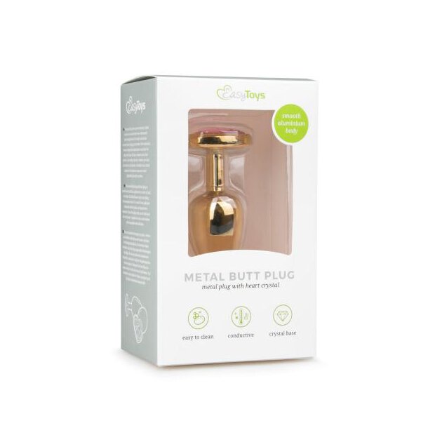 Metal Butt Plug No. 3  Gold/Pink 2,6 cm