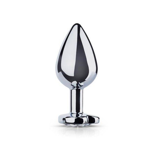 Metal Butt Plug No. 7 Silver/Clear 3,2 cm