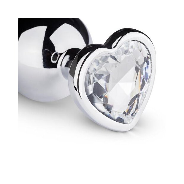 Metal Butt Plug No. 7 Silver/Clear 3,2 cm