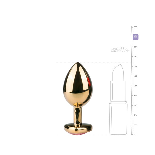 Metal Butt Plug No. 7 Gold/Pink 3,2 cm