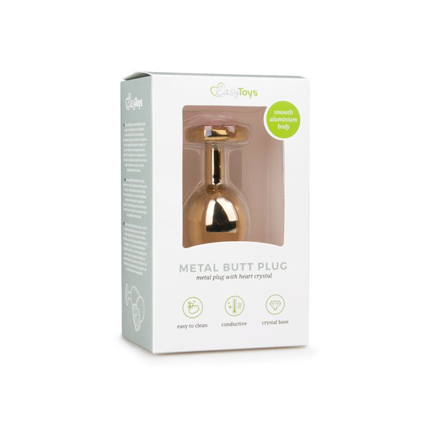 Metal Butt Plug No. 7 Gold/Pink 3,2 cm