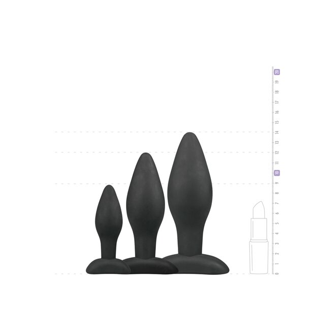 Black Silicone Buttplug Set