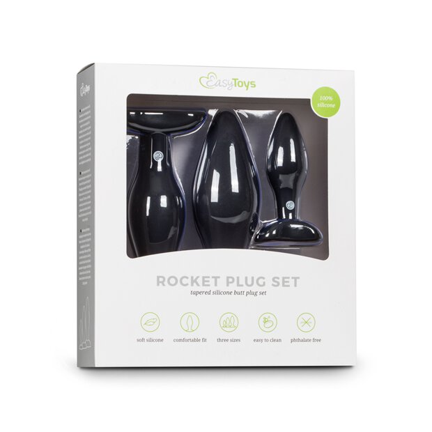 Black Silicone Buttplug Set