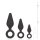 Black Buttplugs With Pull Ring Set