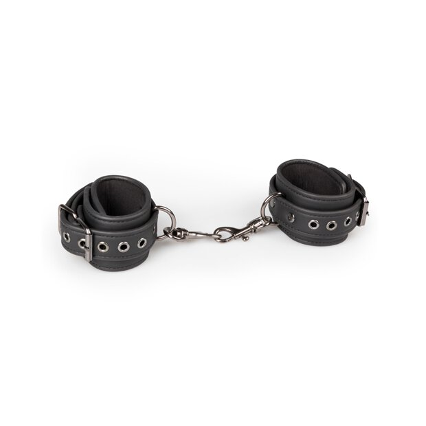 Black Faux Leather Handcuffs