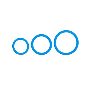 Three Size Cock Ring Set Blue