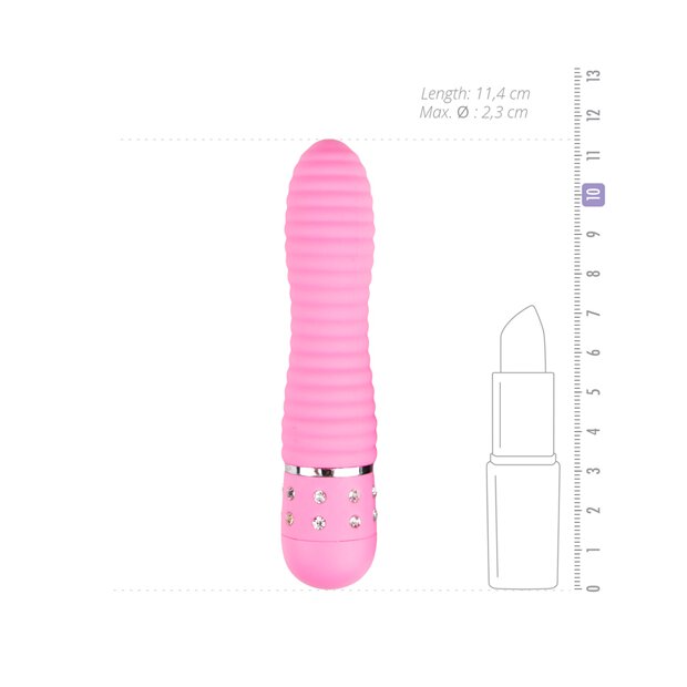 Mini Vibrator Ribbed Pink
