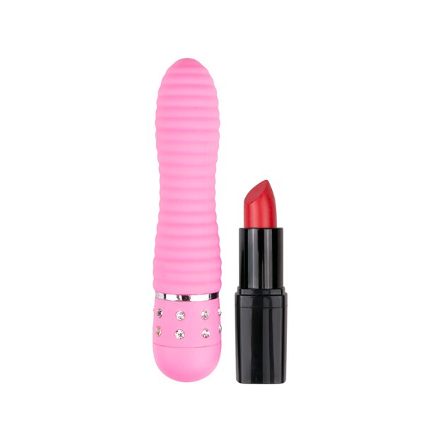 Mini Vibrator Ribbed Pink