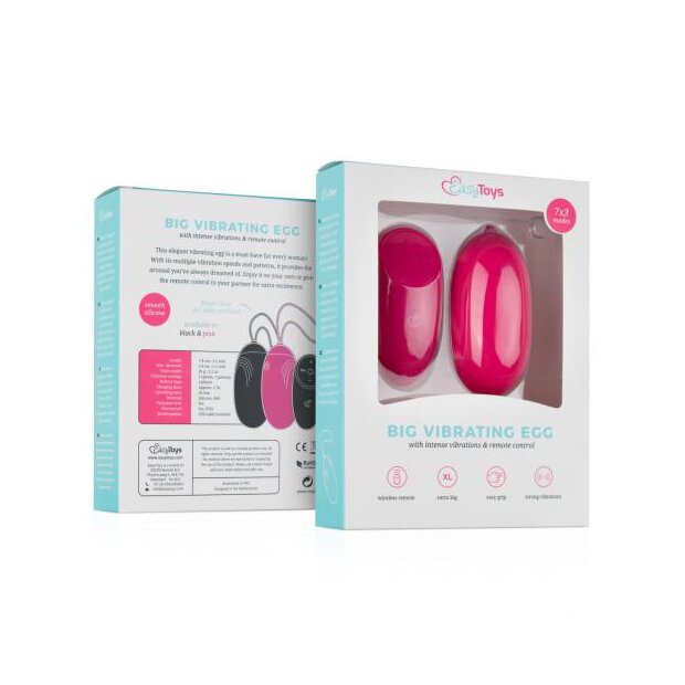 XL Vibrating Egg With Remote Control Pink