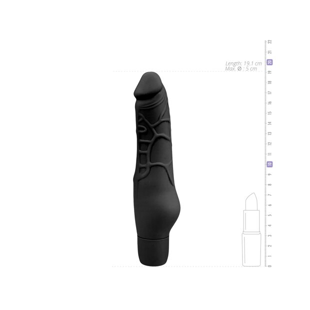 Silicone Realistic Vibrator Black