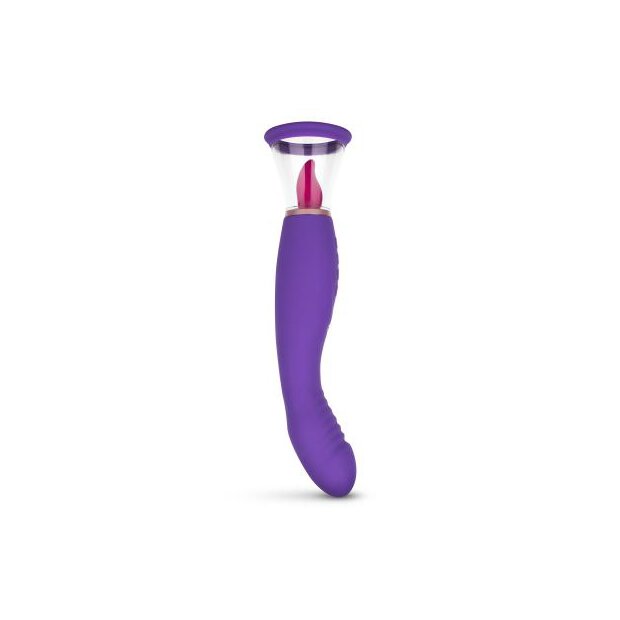Pleasure Pump With G-Spot Vibrator Purple