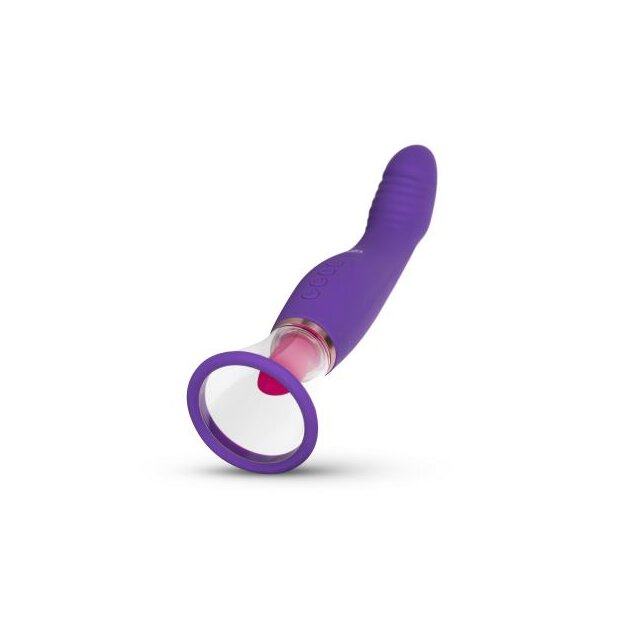 Pleasure Pump With G-Spot Vibrator Purple