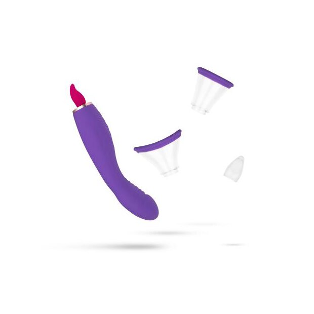 Pleasure Pump With G-Spot Vibrator Purple