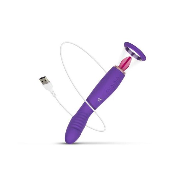 Pleasure Pump With G-Spot Vibrator Purple