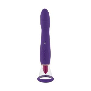 Pleasure Pump With G-Spot Vibrator Purple