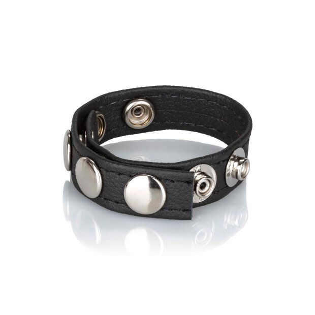 Leather Multi-Snap Ring Black