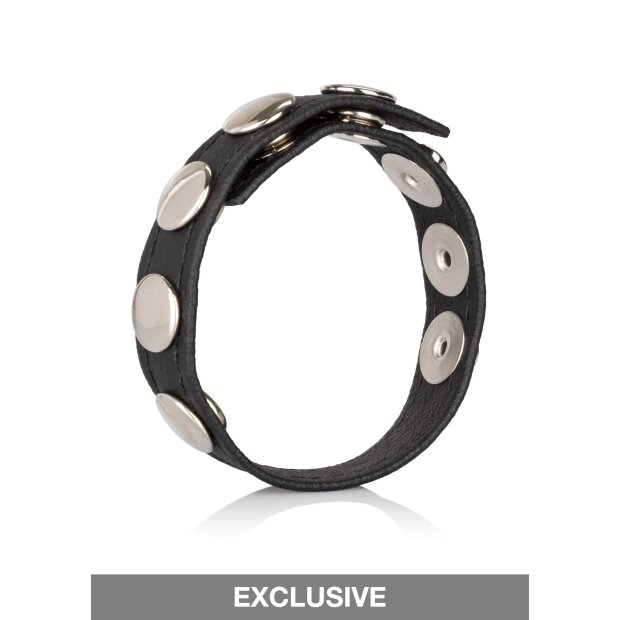Leather Multi-Snap Ring Black