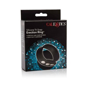 Silicone 3-Snap Erection Ring Black