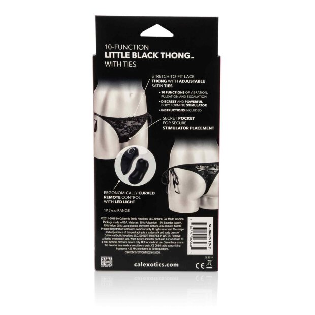 10-Function Thong with Ties Black