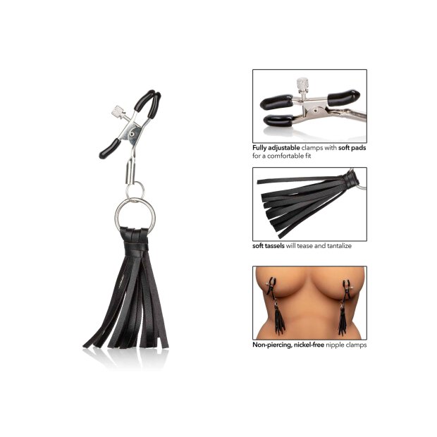 Playful Tassels Nipple Clamps Black
