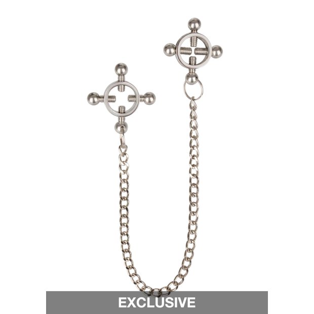 4 Point Nipple Press w Chain Black