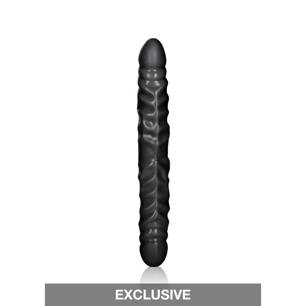 Veined Double Dong 12 inch Black