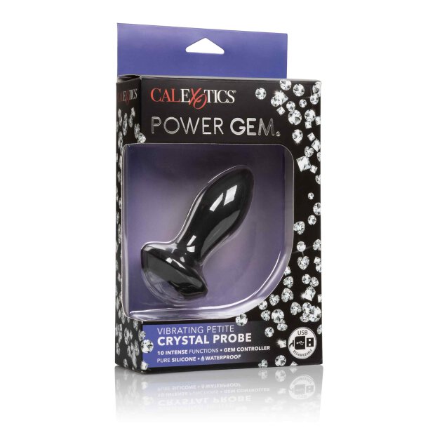 Vibrating Petite Crystal Probe Black