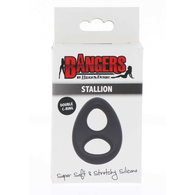 Soft Silicone Stallion C-Ring Black