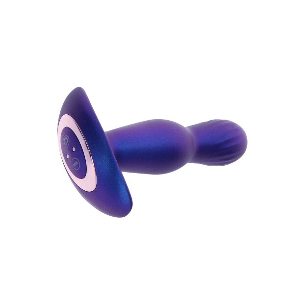 The Stout Inflating Vibrating Plug Blue Metallic