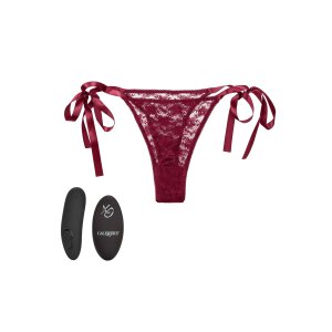Remote Control Lace Thong Set Red