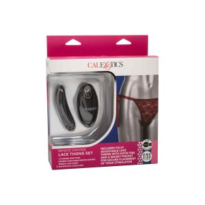 Remote Control Lace Thong Set Red