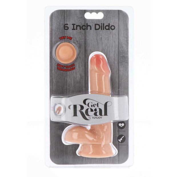 Dual Density Dildo w. Balls Skin 17 cm