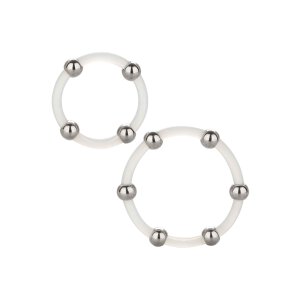 Steel Beaded Silicone Ring Set Transparent