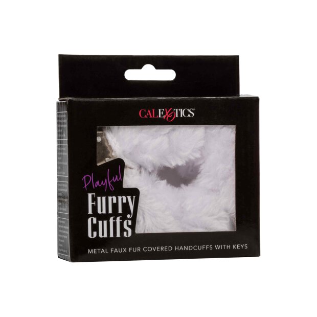 Playful Furry Cuffs White