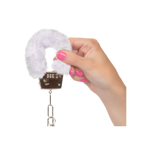 Playful Furry Cuffs White