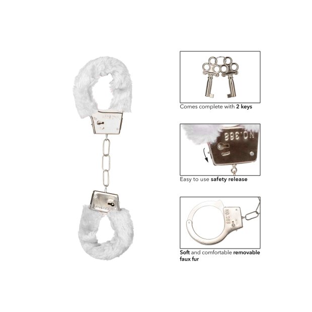 Playful Furry Cuffs White