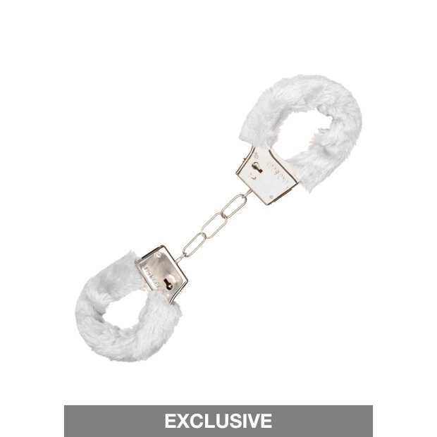 Playful Furry Cuffs White