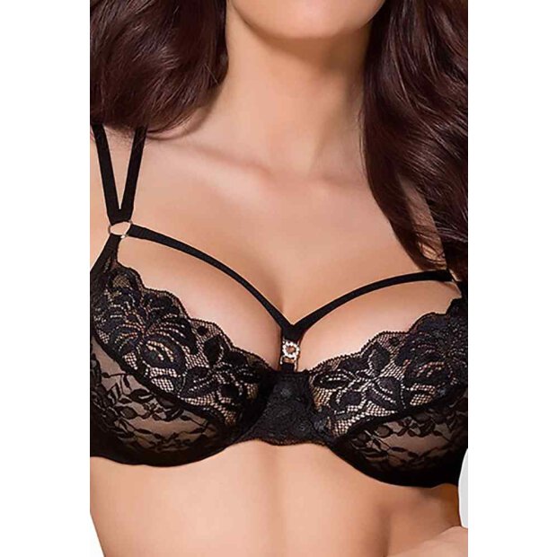 Obsessive Bra and Panty  with Lace Black S - XL