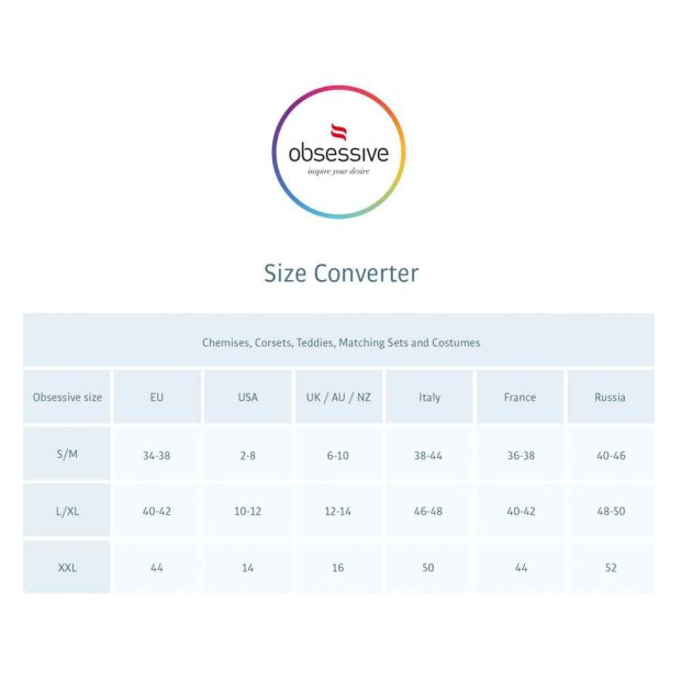 Obsessive Bra and Panty Set Red S - XL