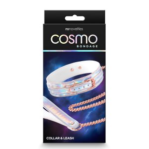 Cosmo Bondage Collar And Leash Rainbow