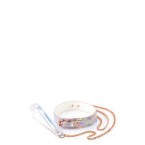 Cosmo Bondage Collar And Leash Rainbow