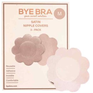 Bye Bra Silk Nipple Covers M - XL Nude 3 Pairs