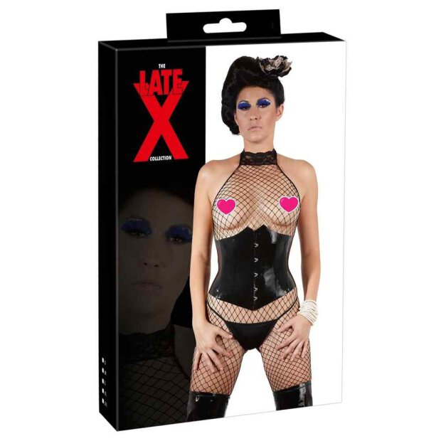 Latex Mieder schwarz S - 2XL