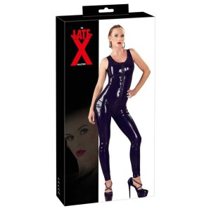 Latex-Catsuit ärmellos schwarz S - 2XL