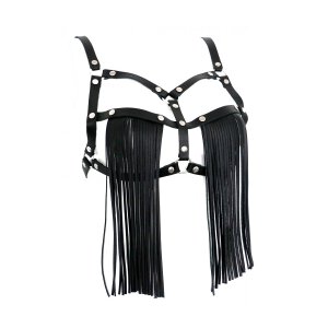 Leather Bra With Fringe