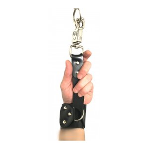 Leather Handcuffs With Anti-Panic Safety Snap Hook