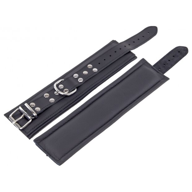 Menottes Rembourrées en cuir pour chevilles Noir